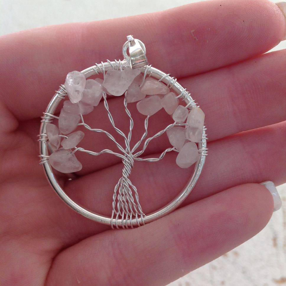 Pendant - Tree of Life - Rose Quartz Pendant - Tree of Life - Rose Quartz